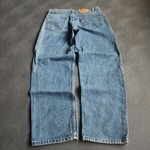 Vintage Levi's 555 Relaxed Straight Fit Blue Denim Jeans 36x30